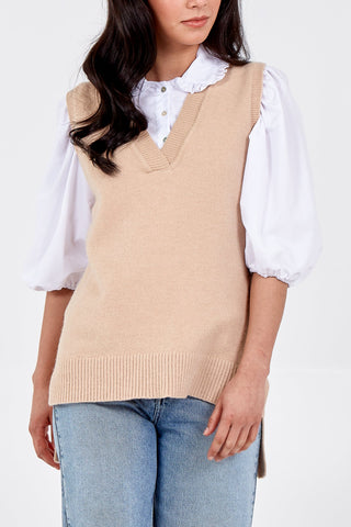 Knitted V-Neck Vest