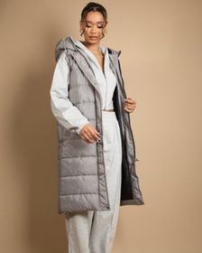 Padded Hooded Jacket Grey